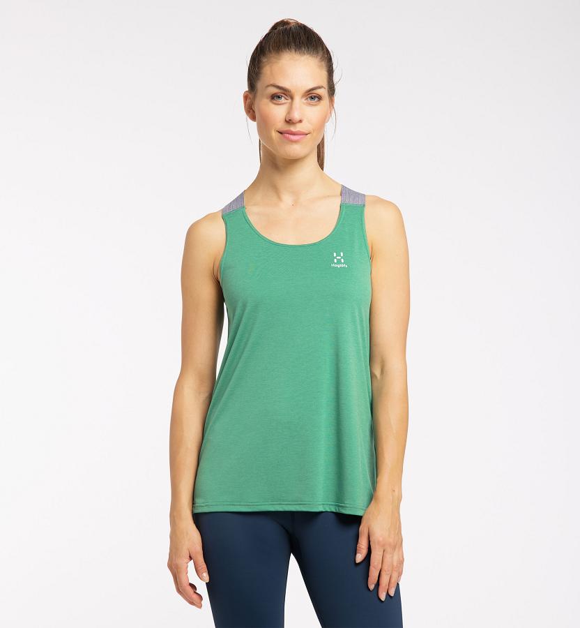 Haglöfs Ridge T-Shirt Green For Womens QRAMK2081 Australia